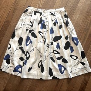 Anne Klein New York Riviera Multi Silk Skirt Full Pleated  Size Petite 6